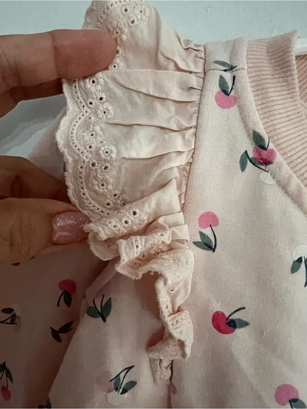 Cynthia Rowley Peach Ruffle Shoulder Floral Sweatshirt